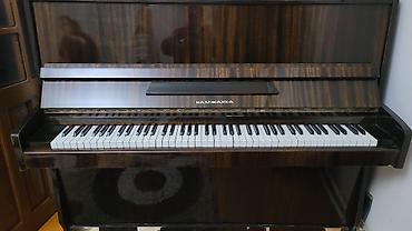 Musiqi alətləri: Upright pianino – “KALUZHANKA” - Korpus: tünd qəhvəyi, taxta naxışlı — 1
