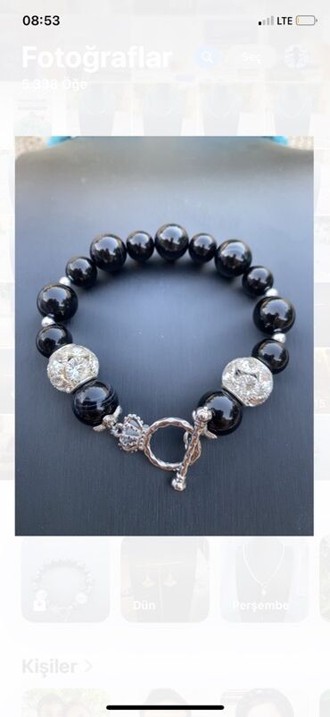 Bijuteriya dəstləri: Qadın bijuteriyası – təbii daşlı qolbaqlar və boyunbağılar seti - — 15