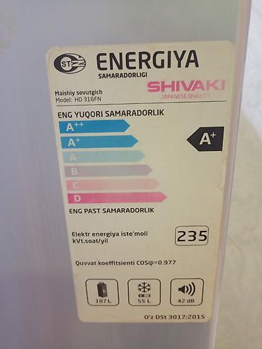 Soyuducular: İşlənmiş 2 qapılı Shivaki Soyuducu Satılır, rəng - Gümüşü — 4
