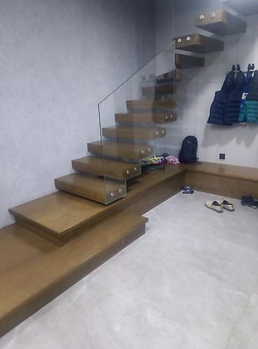 Обшивка лестниц: Перила и ограждения из каленного стекла. перила из стекла, любой — 9