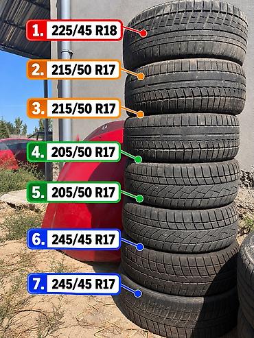 Продаю резину и колеса - 225/45 R18 1шт 1000 сом - 215/50 R17 2шт at lalafo.kg Продаю резину и колеса - 225/45 R18 1шт 1000 сом - 215/50 R17 2шт