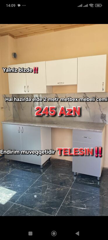 Mətbəx mebeli: Hal hazirda hazir veziyyetde 2 metr bir basa anbardan satis metbex -da lalafo.az — 7 Mətbəx mebeli: Hal hazirda hazir veziyyetde 2 metr bir basa anbardan satis metbex — 7