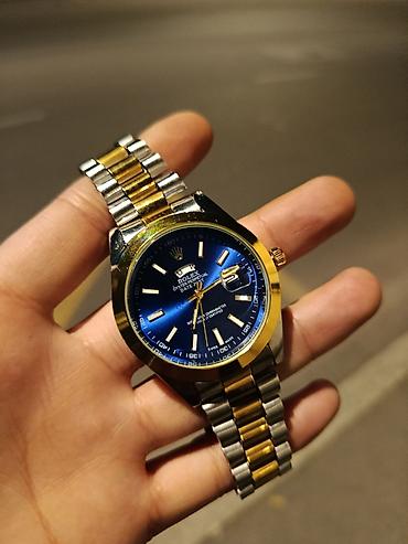 rolex orginal: İki rəngli metal qol saatı – mavi siferblatlı - Model üslubu: klassik — 3