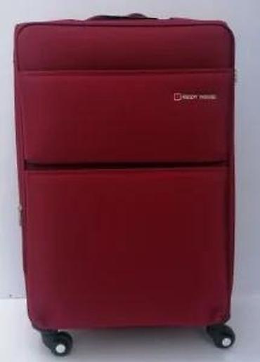 Putni koferi i torbe: Veliki putni kofer na točkićima – crveni - Materijal: mekani tekstil — 13