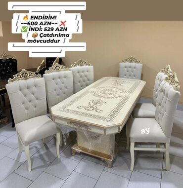 стол и стулья для дачи: Qonaq otağı üçün, Yeni, 8 stul