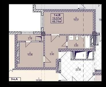 Продажа квартир: 1 комната, 49 м², Пишпек Элитка, 12 этаж, ПСО (под самоотделку) — 4