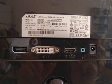 Monitori: Acer Zakrivljen Monitor Nitro 144Hz Acer zakrivljen monitor ED242QR — 10