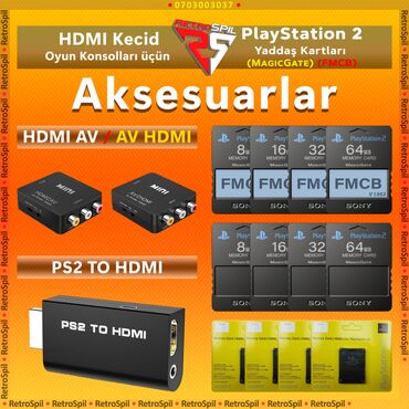 FMCB PS2 Yaddaş Kartı və AV HDMI Adapter • AV TO HDMI - 10₼ / PS2 TO