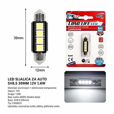 KMT Twin-tip 39MM auto LED 4SMD bela - Tip: LED sijalica za auto