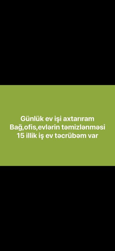 günlük is elanları bakı: Xadimə tələb olunur, İstənilən yaş, 6 ildən artıq təcrübə, Dəyişən növbəli, Gündəlik ödəniş