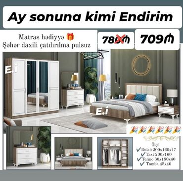 Мебель: *Yataq dəsti "Yeni " 709 AZN 💥* ✔️Rəng seçimi var ✔️ *Şəhər daxili