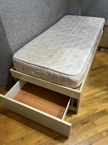 железная кровать: Təknəfərlik çarpayı, Bazasız, Matras ilə, Siyirməli