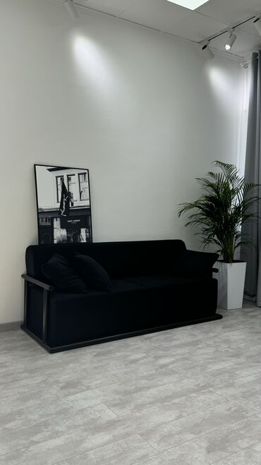 кованная мебель: Түз диван, түсү - Кара, Жаңы