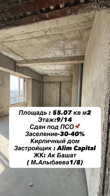 срочно сдаётся квартира маладая гвардия: 1 комната, 55 м², Элитка, 9 этаж, ПСО (под самоотделку)