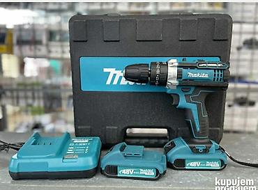 tablica uglova: 03. Makita aku srafilica 48V+busilica+cekic+Dve baterije+Pribor — 1