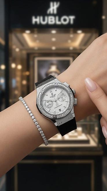 aldo saat: Hublot Chronograph – premium qol saatı - Korpus: polad və qızılı — 6