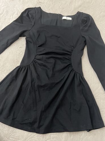 платье из эко кожи: Детское платье, цвет - Черный, Б/у