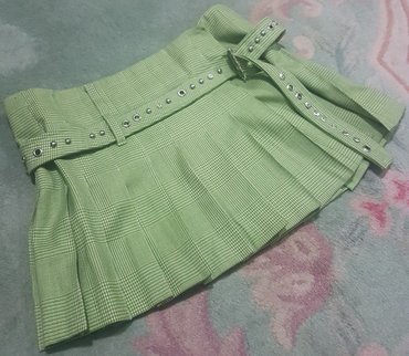 sljokicasta suknja: S (EU 36), Mini, color - Green