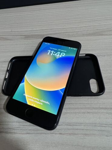 iphone 7 plus 64gb бишкек: IPhone SE 2020, Б/у, 64 ГБ, Черный, Защитное стекло, Чехол, Кабель, 77 %