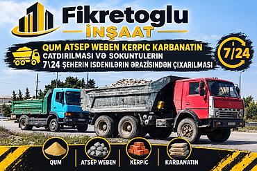 Fikretoğlu İnşaat – 7/24 xidmət - Qum, atsep veben (çınqıl), kərpic