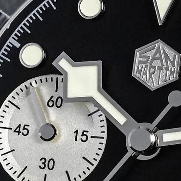 Ručni satovi: San Martin SN0052-G-JS - 40mm -Crna- Tudor BB Chrono Potpuno nov — 4