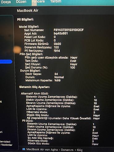 Apple MacBook: Apple MacBook Air 13 Ram: 16 GB Daxili yaddaş: 256 GB Rəng: Gümüşü — 9