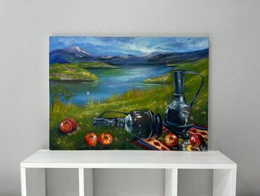 Tekstil: “Azərbaycan mənzərəsi” rəsm əsəri Ölçüsü: 50×70 sm Kətan üzərində