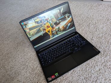 ноутбук для игры: Ноутбук, Lenovo, 16 ГБ ОЗУ, AMD Ryzen 5, 15.6 ", Б/у, Игровой, память SSD