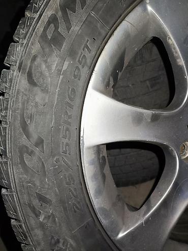 Шиналар жана дисктер: Дөңгөлөктөр монтажда 225 / 55 / R 16, Winter stud, Колдонулган, Комплект, Жеңил унаалар, Куйма, тешиктери - 5 — 4