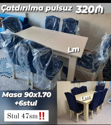 Masa və oturacaq dəstləri: Qonaq otağı üçün, Yeni, Açılmayan, Dördbucaq masa, 6 stul -da lalafo.az — 19 Masa və oturacaq dəstləri: Qonaq otağı üçün, Yeni, Açılmayan, Dördbucaq masa, 6 stul — 19