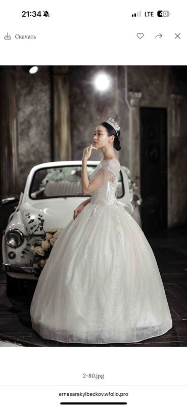 свадебные платья бишкек дордой: Свадебное платье, S, С разрезом, Рукава прозрачные, С корсетом, Фатин, Италия, Новый