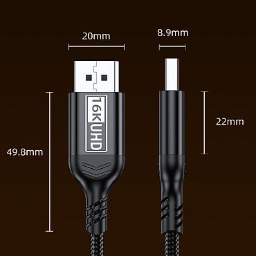 thunderbolt display: Кабель DisplayPort 2.1, UHD 16K, длина 3 м. - Пропускная способность — 2