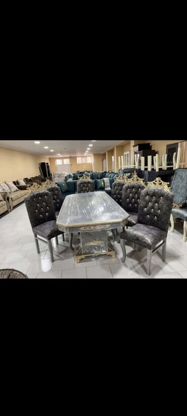 Sifarişlə masa və oturacaq dəstləri: Dördbucaq masa, Qonaq otağı üçün, 6 nəfər, Açılmayan, Azərbaycan, Zəmanətli — 2