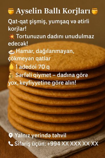 Un: Ayselin Ballı Korjları – qat-qat şişmiş, yumşaq və ətirli tort qatları