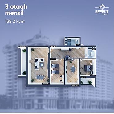 ofis: 3 otaqlı, Yeni tikili, 137 kv. m — 9