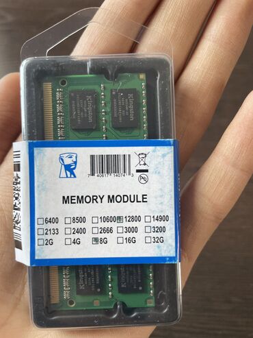 оперативная память kingston: Оперативдик эс-тутум, Жаңы, Kingston, 8 ГБ, DDR3, Ноутбук үчүн