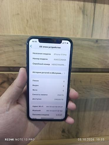 IPhone 11 Pro, Б/у, 256 ГБ, Зеленый, 100 %