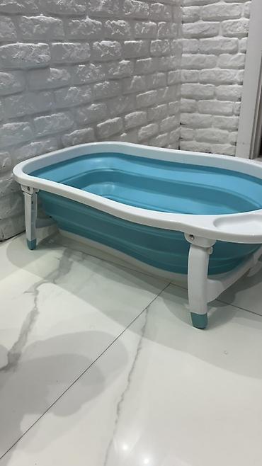 usag vannasi: Qatlana bilən uşaq vannası - Rəng: ağ–mavi - Material: bərk plastik + — 2