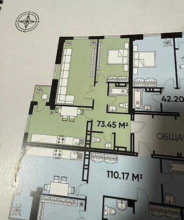 Продажа квартир: 2 комнаты, 73 м², Элитка, 4 этаж, Готовая ПСО (под самоотделку) — 14