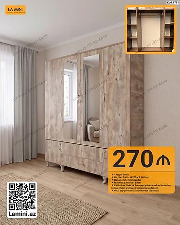 Dolablar: 4 qapılı paltar dolabı – La Mini Qiymət: 270 ₼ Kod: 1791 — 1