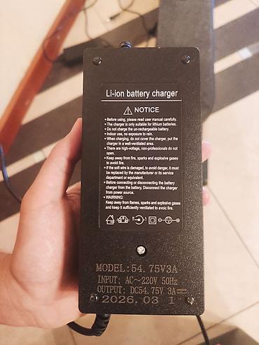 akumulyator: - Li-ion battery charger (model: 54.75V3A) - Litium batareyalar üçün — 2