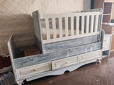 matras aliram: Oğlan və qız üçün, İşlənmiş, Dördbucaq, Beşik, Matras ilə, Yellənmə mexanizmsiz — 4