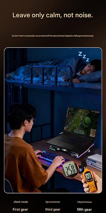 Soyutma sistemləri: M-LID LZ-D13 RGB Gaming Laptop Cooler Yeni. Bağlı qutuda. Çatdırılma — 8