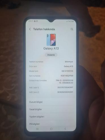 samsung tab s5e: Samsung Galaxy A13, 64 GB, rəng - Qara, İki sim kartlı — 4