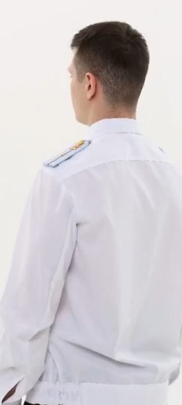 Рубашки: Мужская форменная рубашка белого цвета с длинным рукавом, производство — 4