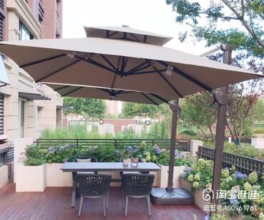 сад и огород: Зонт для кафе, размер 3*3 метра. С освещением. Материал плотная ткань