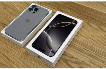 Apple iPhone: IPhone 16 Pro Max, Новый, 256 ГБ, Desert Titanium, Кабель, 100 %