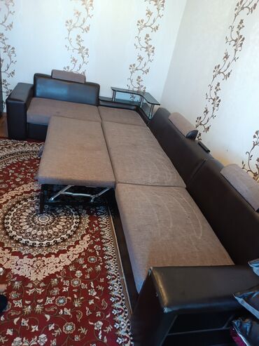 икеа мебель: Диван-кровать, цвет - Серый, Б/у