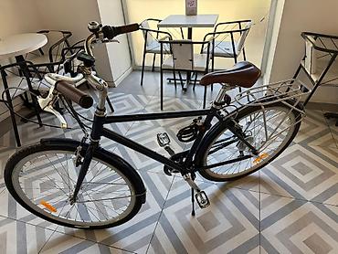 Şəhər velosipedləri: Şəhər kruizer tipli velosiped - Rəng: tünd mavi (korpus), qəhvəyi — 3