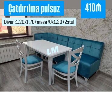 ucuz kuxna mebeleri: Mətbəx dəsti Divan + Masa + 2 Stul Qiymət : 410₼ Divan:1.20x1.70